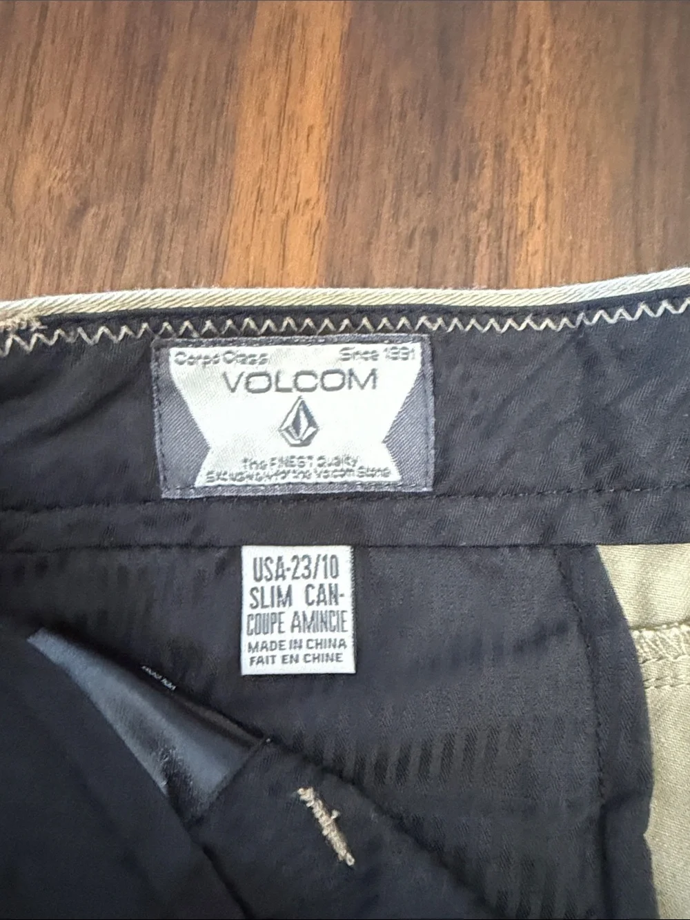 Boys Volcom Classic Straight Chino Pants in Khaki